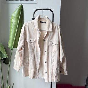 Zara Light Beige Corduroy Jacket